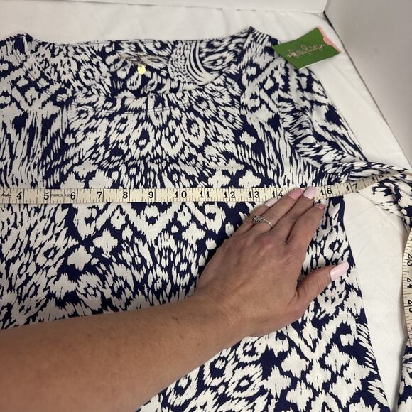 Lilly Pulitzer Hollee Dress Bright Navy Pineapple Coastal Pima Cotton Size S NWT - Picture 11 of 11